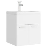 Sink Cabinet with Built-in Basin White Engineered Wood 3071261