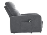 Electric Riser Recliner Chair for Elderly, Dark Grey Fabric Lift & Recline Armchair with Adjustable 02012291
