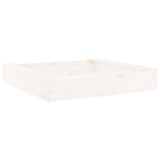Sandbox with Seats White Square Solid Wood Pine 825031