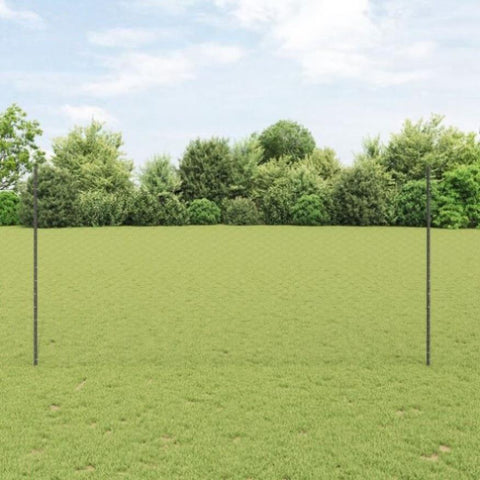ZNTS Fence Posts 22 pcs U-Channel Grey 150 cm Steel, Hexagon Fence Grey 1.5x100 m Steel 3336942