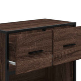 Bedside Cabinet Brown Oak 60x31x60 cm Engineered Wood and Metal 848698