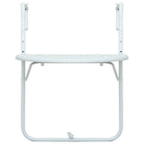 Hanging Balcony Table White 60x64x83.5 cm Plastic Rattan Look 47893