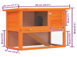 Outdoor Rabbit Hutch Small Animal House Pet Cage 1 Door Wood 170158