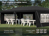3 x 6m Pop-Up Gazebo, with Removable Walls - Black T3398P323800