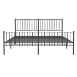 Metal Bed Frame without Mattress with Footboard Black 200x200cm 350889