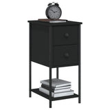 ZNTS Bedside Cabinet Black 32x42x70 cm Engineered Wood 826093