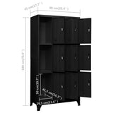Locker Cabinet Black 90x45x180 cm Steel 339806