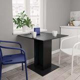 Dining Table Black 80x80x75 cm Engineered Wood 800253
