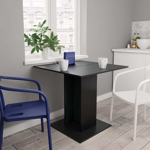 Dining Table Black 80x80x75 cm Engineered Wood 800253