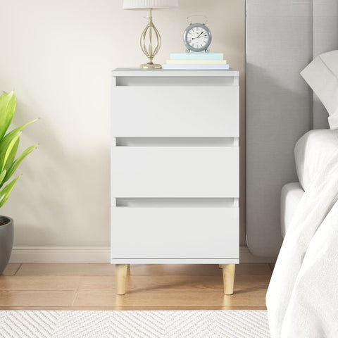 ZNTS Bedside Cabinet White 40x35x70 cm Engineered Wood 819660