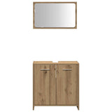 Bathroom Cabinet with Mirror Artisan Oak Engineered Wood 856043