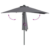 Garden Parasol Anthracite 294 x 150 x 223 cm 42003261