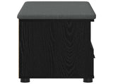 Hall Bench Black Oak 80 x 38 x 46 cm Engineered Wood and Fabric 891457