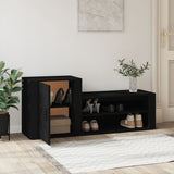 Shoe Cabinet Black 130x35x54 cm Engineered Wood 816745