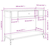 Console Table Black 100x34.5x75 cm Engineered Wood 834160