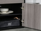 High Gloss Frame Sideboard, Push-Open Design with 2 Drawer for Living Room, Bedroom, 74H x 79W x T3398P343315