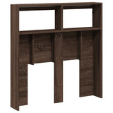 Headboard Cabinet with LED Brown Oak 100x17x102 cm 839188