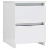 ZNTS Bedside Cabinets 2 pcs High Gloss White 30x30x40 cm Engineered Wood 800526