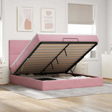 Ottoman Bed with Mattresses Pink 160x200cm Velvet 3313414