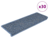 Stair Mats Self-adhesive Sisal-Look 30 pcs 65x21x4 cm Blue 3365886