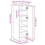 Shoe Cabinet Concrete Grey 30x35x100 cm Engineered Wood 811434
