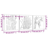 Garden Wall Decorations 3 pcs 55x55 cm Corten Steel Grass Design 824509