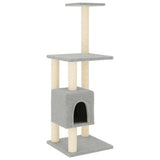 Cat Tree with Sisal Scratching Posts Light Grey 104 cm 171470