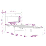 Bed Frame without Mattress Smoked Oak 90x200 cm Engineered Wood 4106736
