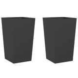 ZNTS Garden Planters Black 2 pcs 45x45x75 cm Steel 851095