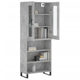 Highboard Concrete Grey 69.5x34x180 cm Engineered Wood 3198749