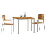 Garden Dining Set 3 pcs Solid Acacia Wood and Stainless Steel 3334773