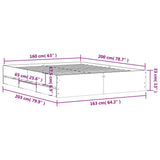 Bed Frame with Drawers without Mattress Concrete Grey 160x200 cm 3207262