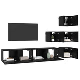 TV Cabinet Set 6 pcs 80 x 30 x 30 cm Black Oak Engineered Wood 3438603