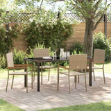 Garden Dining Set with Cushion 5 pcs Beige Poly Rattan 3379719