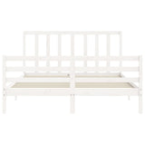 Bed Frame without Mattress White 160x200 cm Solid Wood Pine 3193802