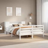 Bookcase Bed without Mattress White 135x190 cm Double Solid Wood Pine 3321847