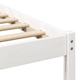 Bed Frame with Headboard White 200 x 200 cm Solid Pine Wood 3385743
