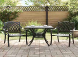 Garden Table Set 3 pcs Black Cast Aluminium 3334733
