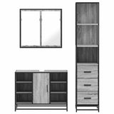 3 Piece Bathroom Furniture Set Grey Sonoma Engineered Wood 3301153