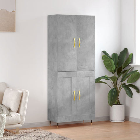Highboard Concrete Grey 69.5x34x180 cm Engineered Wood 3195775
