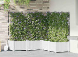 Garden Planter 5 pcs White 120 x 120 x 143 cm Plastic 42002911