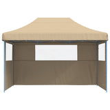 Foldable Party Tent Pop-Up with 3 Sidewalls Beige 4005015