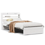 Bed Frame White Solid Pine Wood Small Single Bed Frame 3306721
