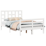 Bed Frame without Mattress White 120x200 cm Solid Wood 3193917
