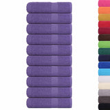 ZNTS Hand Towels 10 pcs Purple 50x100 cm 360 gsm 100% Cotton 136880