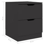 ZNTS Bedside Cabinet Black 40x40x50 cm Engineered Wood 326725