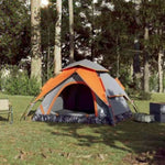 Camping Tent Dome 4-Person Grey and Orange Quick Release 4004183