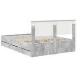 Bed Frame with Drawer Concrete Grey 140 x 190 cm Engineer Wood 3410710