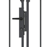 Garden Fence Gate with Arched Top Grey 500 x 75 cm Steel 42008958