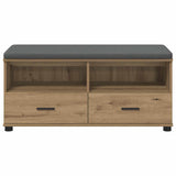 Hall Bench with Cushion with Shelf Artisan Oak 100 x 38 x 46 cm 891471